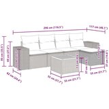  6-dijelni set vrtnih sofa s jastucima bež od poliratana | shoptok.hr
