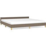 The Living Store Posteljni okvir brez vzmetnice taupe 200x200 cm blago - Posteljni Okvir Z Vzglavjem, (21524794) | Shoptok.si