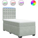 Maison Chic Box spring postelja - Vzmetna postelja z vzmetnico svetlo siva 90x200 cm žamet SL10945, (21904009) | Shoptok.si