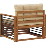  Set vanjskih sofa Čvrsto drvo akacije i poliester Prirodna - Prirodno i bež prikladno za stan | shoptok.hr
