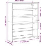  Stalak za cipele boja staro drvo 80x25x100 cm konstruirano drvo | shoptok.hr