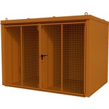 eurokraft pro Ognjevaren zabojnik za plinske jeklenke s predelno steno, za 96 jeklenk s Ø 230 mm, oranžne barve | Shoptok.si