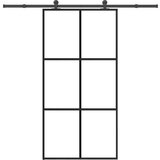 vidaXL Klizna vrata s okovom 102x205 cm ESG staklo i aluminij | shoptok.hr