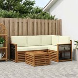  Set vanjskih sofa 5 kom. Prirodna i krem Poliester | shoptok.hr