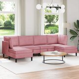  Set namještaja za dnevni boravak 6 pcs Ružičasta Baršun | shoptok.hr