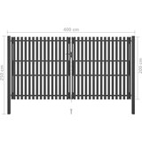  Ograjna vrata jeklena 4x2,5 m antracitna, (20710144) | Shoptok.si