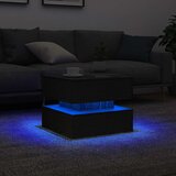 vidaXL Klub stolić s LED svjetlima crni hrast 50x50x40 cm - Crni hrast 50 cm | shoptok.hr