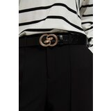 Marisse Black Belt With A Decorative Snake-Shaped Buckle | shoptok.hr
