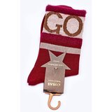 Kesi Women's Cotton Socks GO-GO With Fur COSAS Burgundy | Shoptok.si