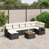 vidaXL 8-dijelni set vrtnih sofa od poliratana s jastucima crni | shoptok.hr
