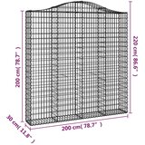  Lučne gabionske košare 4 kom 200x30x200/220cm pocinčano željezo | Eponuda.com