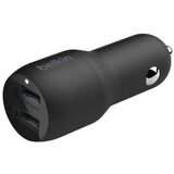 Belkin CCB001btBK Boost Charge punjač za auto upaljač Dual USB-A 24W, crni | shoptok.hr