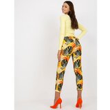 Fashion Hunters Yellow patterned cotton sweatpants Cene