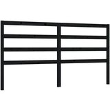  Uzglavlje za krevet crno 206 x 4 x 100 cm od masivne borovine | shoptok.hr