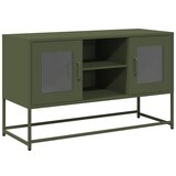 Maison Chic TV omarica - TV enota - Televizijska omarica olivno zelena 100,5x39x60,5 cm jeklo, (21699665) Cene