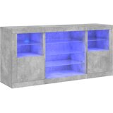  Komoda s LED svjetlima siva boja betona 142,5x37x67 cm Slike