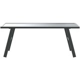  Vrtna klubska mizica črna 90x45x35 cm prašno lakirano jeklo | Shoptok.si
