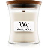 WoodWick Island Coconut dišeča sveča z lesenim stenjem 85 g Cene