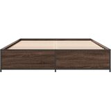  Okvir kreveta smeđi hrast 140x200cm konstruirano drvo i metal | shoptok.hr