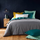 Douceur d intérieur Crna pamučna navlaka za poplun za krevet za jednu osobu 140x200 cm Lina – | shoptok.hr