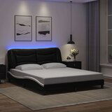  Okvir kreveta LED crno-bijeli 160 x 200 cm od umjetne kože | shoptok.hr
