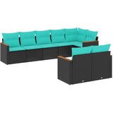 vidaXL 8-delni vrtni komplet sedežnih garnitur z blazinami črne barve poli ratan, (5000294426) | Shoptok.si