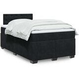 vidaXL Krevet box spring s madracem crni 120 x 190 cm baršunasti | shoptok.hr