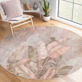Mila Home svetlo rožnata pralna okrogla preproga ø 80 cm dusty leaves – | Shoptok.si