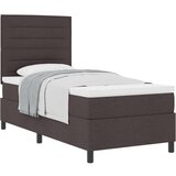  Posteljni okvir z vzmetnico Temno rjav Tkanina 90 x 200 cm, (22067096) | Shoptok.si