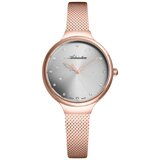 Adriatica ženski milano swarovski sivi roze zlatni elegantni ručni sat sa roze zlatnim pancir kaišem