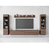 P & B Dnevni Regal Vera Ii, Barva Oreha, Osvetlitev, 4-Delni | Shoptok.si