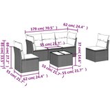  6-dijelni set vrtnih sofa s jastucima crni od poliratana | shoptok.hr