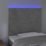  LED uzglavlje svjetlosivo 80x5x118/128 cm baršunasto | shoptok.hr