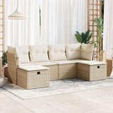 vidaXL 6-dijelni set vrtnih sofa s jastucima bež od poliratana | shoptok.hr
