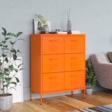 The Living Store Omarica s predali oranžna 80x35x101,5 cm jeklo - Omarica S Predali, (21435057) Cene