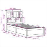 vidaXL Posteljni okvir brez vzmetnice bel 75x190 cm trdna borovina | Shoptok.si