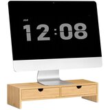 SoBuy stojalo za monitor pisalni organizator z 2 predaloma v barvi lesa v skandinavskem slogu, (20815125) | Shoptok.si