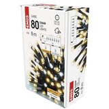  LED božična veriga utripajoča, 8 m, zunanja in notranja, topla/hladna bela, časovnik | Shoptok.si
