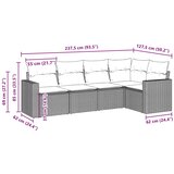  5-dijelni set vrtnih sofa s jastucima poliratan smeđi | shoptok.hr
