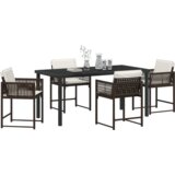vidaXL 5-dijelni set vrtnih stolova s jastučićima smeđi poli ratan | shoptok.hr