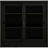 vidaXL omara z drsnimi vrati črna 90x40x90 cm jeklo | Shoptok.si
