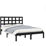  Posteljni okvir črn iz trdnega lesa 140x190 cm, (20648541) | Shoptok.si