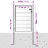  Vrtna vrata od pocinčanog čelika 100x100 cm srebrne boje | shoptok.hr