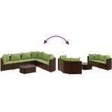  7-dijelni set vrtnih sofa od poliratana s jastucima smeđi | shoptok.hr