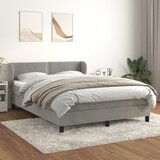The Living Store Box spring postelja z vzmetnico svetlo siv 140x190 cm žamet - Box Spring Postelja, (21489506) | Shoptok.si