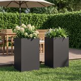  Vrtna saksija 2 kom. Crna 40 x 40 x 50 cm Čelična vrata | shoptok.hr