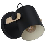 Eglo Hornwood zidna lampa E27, pomična, crna/drvo | shoptok.hr