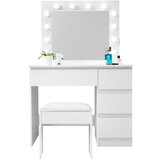Aga toaletna mizica z ogledalom, razsvetljavo in el.predal + stolček Matte White, (21333506) Cene