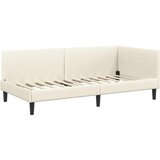  Kutni okvir kreveta s uzglavljem Krema 90 cm x 190 cm Baršun | shoptok.hr