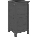 Maison Chic Vrtna visoka greda - cvetlična korita - Cvetlični Lonec siva 40x40x78 cm trdna borovina, (21790026) | Shoptok.si